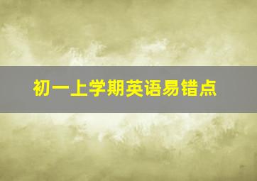 初一上学期英语易错点