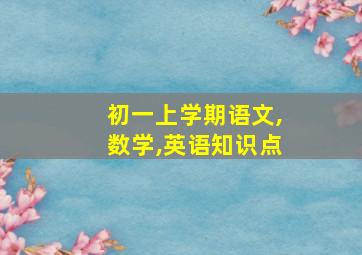 初一上学期语文,数学,英语知识点