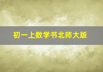 初一上数学书北师大版