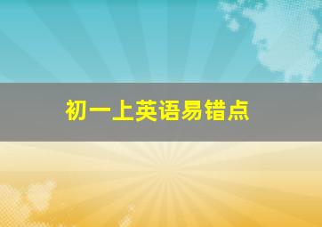 初一上英语易错点