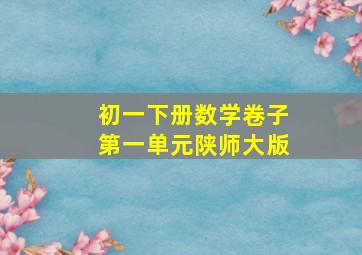 初一下册数学卷子第一单元陕师大版