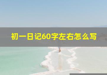 初一日记60字左右怎么写