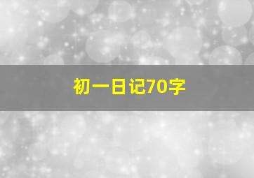 初一日记70字