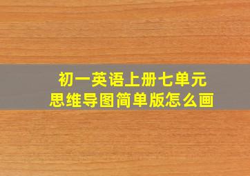 初一英语上册七单元思维导图简单版怎么画