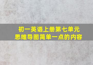 初一英语上册第七单元思维导图简单一点的内容