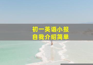 初一英语小报自我介绍简单