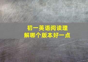 初一英语阅读理解哪个版本好一点