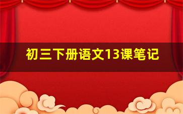 初三下册语文13课笔记