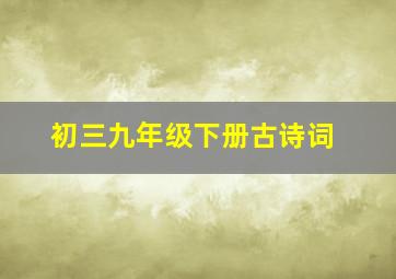 初三九年级下册古诗词