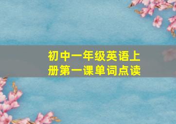 初中一年级英语上册第一课单词点读