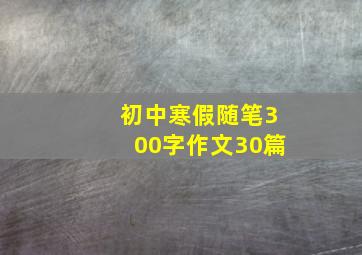 初中寒假随笔300字作文30篇