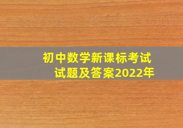 初中数学新课标考试试题及答案2022年