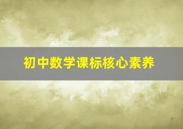 初中数学课标核心素养