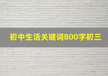 初中生活关键词800字初三