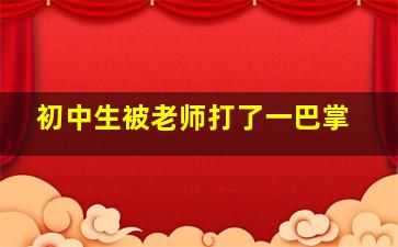 初中生被老师打了一巴掌