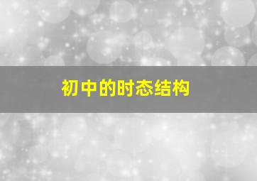 初中的时态结构