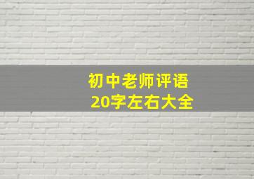 初中老师评语20字左右大全