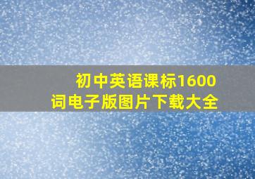 初中英语课标1600词电子版图片下载大全