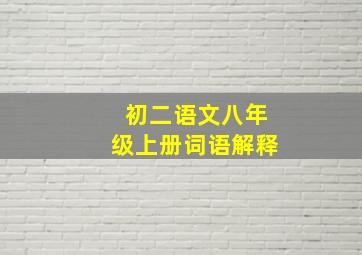 初二语文八年级上册词语解释