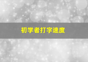 初学者打字速度