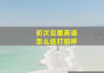 初次见面英语怎么说打招呼