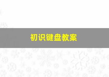 初识键盘教案