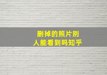 删掉的照片别人能看到吗知乎