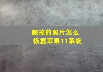 删掉的照片怎么恢复苹果11系统