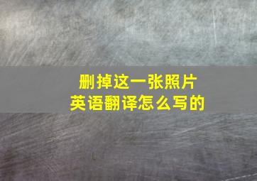 删掉这一张照片英语翻译怎么写的