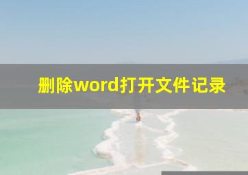 删除word打开文件记录