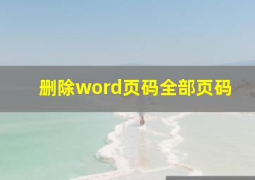 删除word页码全部页码