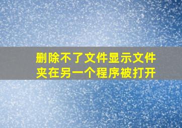 删除不了文件显示文件夹在另一个程序被打开