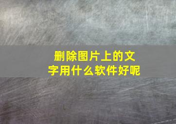 删除图片上的文字用什么软件好呢