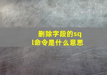 删除字段的sql命令是什么意思