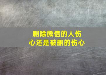 删除微信的人伤心还是被删的伤心