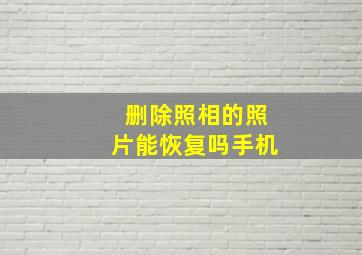 删除照相的照片能恢复吗手机