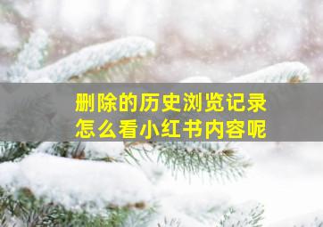 删除的历史浏览记录怎么看小红书内容呢