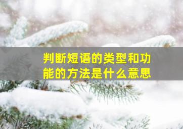 判断短语的类型和功能的方法是什么意思