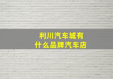 利川汽车城有什么品牌汽车店