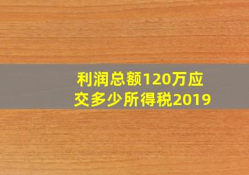 利润总额120万应交多少所得税2019