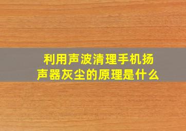 利用声波清理手机扬声器灰尘的原理是什么