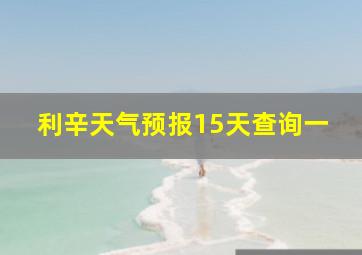 利辛天气预报15天查询一