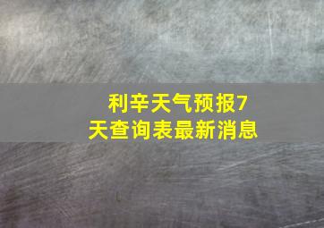 利辛天气预报7天查询表最新消息