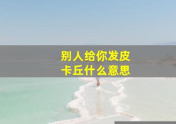 别人给你发皮卡丘什么意思