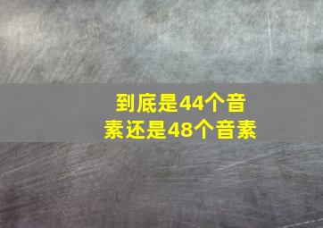 到底是44个音素还是48个音素