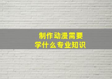 制作动漫需要学什么专业知识