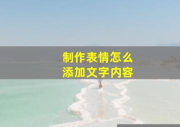 制作表情怎么添加文字内容