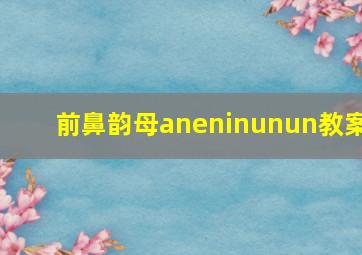 前鼻韵母aneninunun教案