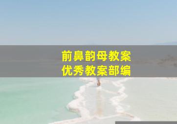 前鼻韵母教案优秀教案部编