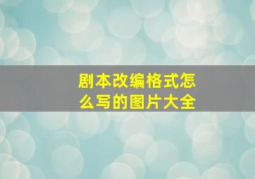 剧本改编格式怎么写的图片大全